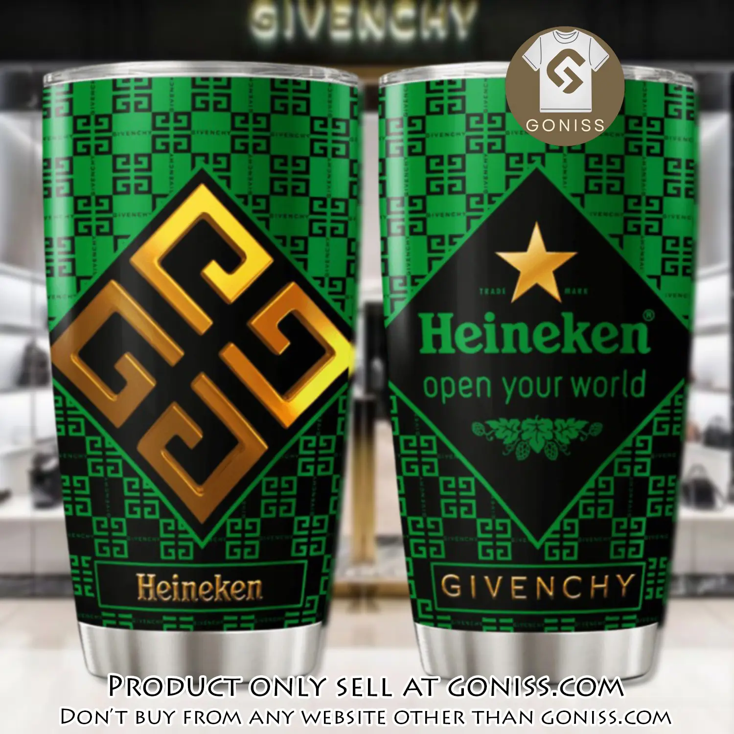 Givenchy heineken stainless steel tumbler 20oz30oz gn0610423